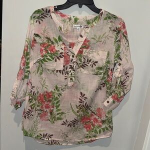 3/4 Sleeve Floral Blouse